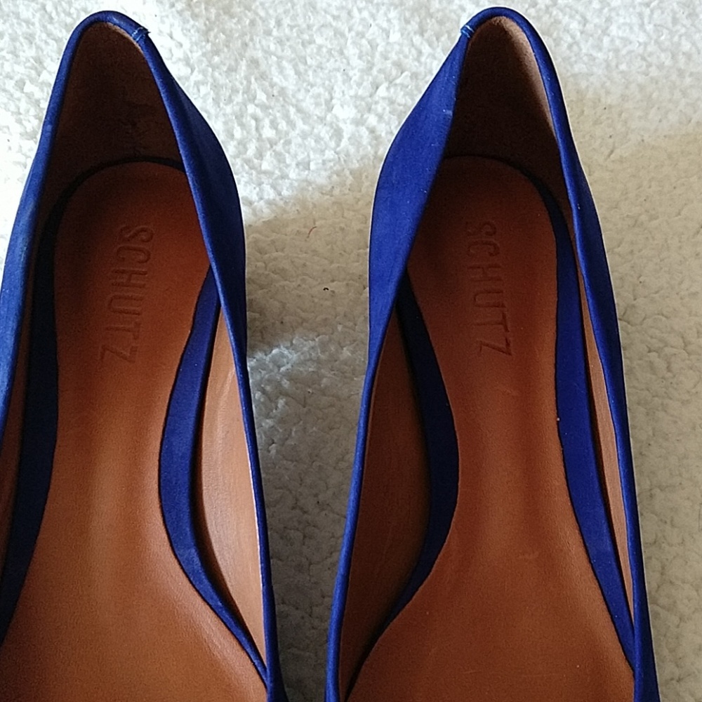 Schutz Suede Glitter Block  Pump - Picture 3 of 8